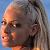 Trish with her hair pulled back.